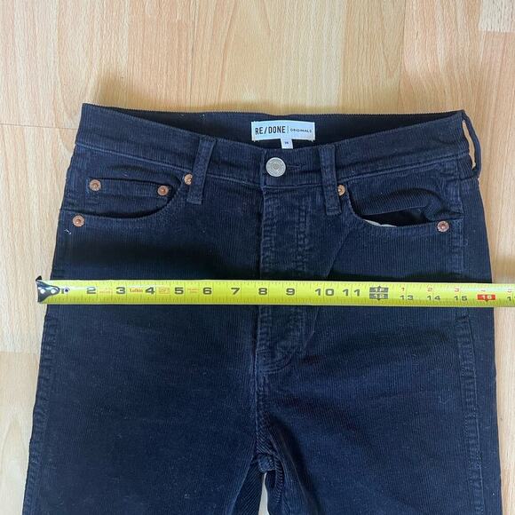 Re Done Women Size 26 High Rise Black Corduroy Straight Leg - Picture 4 of 8